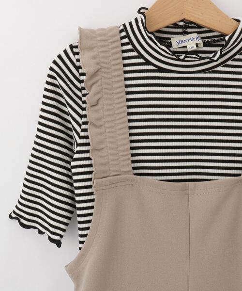 SHOO・LA・RUE（シューラルー）の「◆【110-140cm/2点セット】フリルサロペット＋5分袖ボーダートップス（その他トップス・キッズ・ブラック/ベージュ・14/13/12/11）」の10枚目の写真