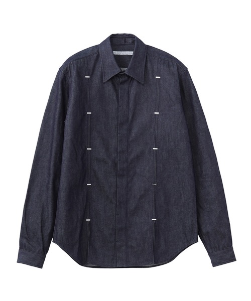 JOHN LAWRENCE SULLIVAN(ジョンローレンスサリバン)の「RIGID DENIM METAL LINE SHIRT(シャツ/ブラウス・メンズ・ブラック/インディゴブルー・44/46/48)」の2枚目の写真