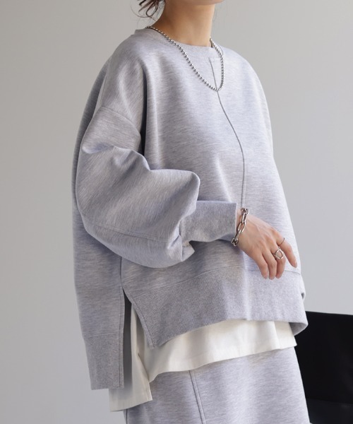 HUG.U（ハグユー）の「【セットアップ可】ドルマンスウェットトップス（スウェット・レディース・ベージュ/ライトグレー/ブラック/アイボリー・FREE）」の19枚目の写真