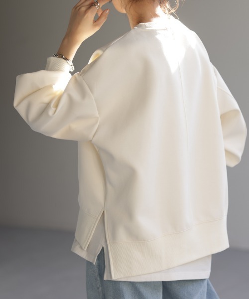 HUG.U（ハグユー）の「【セットアップ可】ドルマンスウェットトップス（スウェット・レディース・ベージュ/ライトグレー/ブラック/アイボリー・FREE）」の12枚目の写真