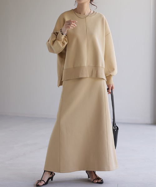 HUG.U（ハグユー）の「【セットアップ可】ドルマンスウェットトップス（スウェット・レディース・ベージュ/ライトグレー/ブラック/アイボリー・FREE）」の15枚目の写真