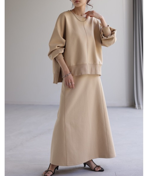 HUG.U（ハグユー）の「【セットアップ可】ドルマンスウェットトップス（スウェット・レディース・ベージュ/ライトグレー/ブラック/アイボリー・FREE）」の14枚目の写真