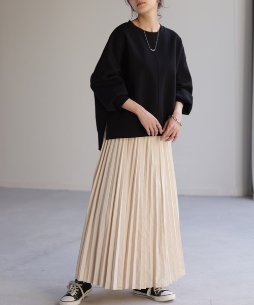 HUG.U（ハグユー）の「【セットアップ可】ドルマンスウェットトップス（スウェット・レディース・ベージュ/ライトグレー/ブラック/アイボリー・FREE）」の8枚目の写真