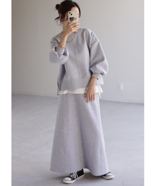 HUG.U（ハグユー）の「【セットアップ可】ドルマンスウェットトップス（スウェット・レディース・ベージュ/ライトグレー/ブラック/アイボリー・FREE）」の18枚目の写真