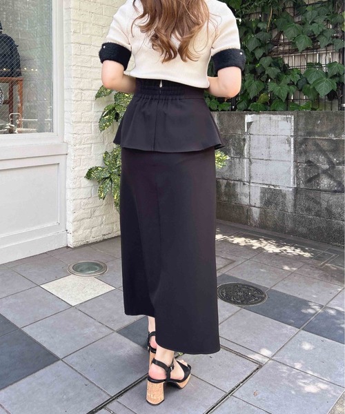 INGNI（イング）の「コルセットドッキングスリットナロー／スカート（スカート・レディース・チャコールグレー/ライトベージュ/ブラック・FREE）」の8枚目の写真