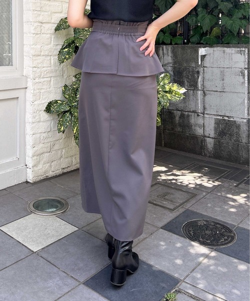 INGNI（イング）の「コルセットドッキングスリットナロー／スカート（スカート・レディース・チャコールグレー/ライトベージュ/ブラック・FREE）」の16枚目の写真