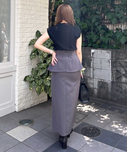 INGNI（イング）の「コルセットドッキングスリットナロー／スカート（スカート・レディース・チャコールグレー/ライトベージュ/ブラック・FREE）」の19枚目の写真