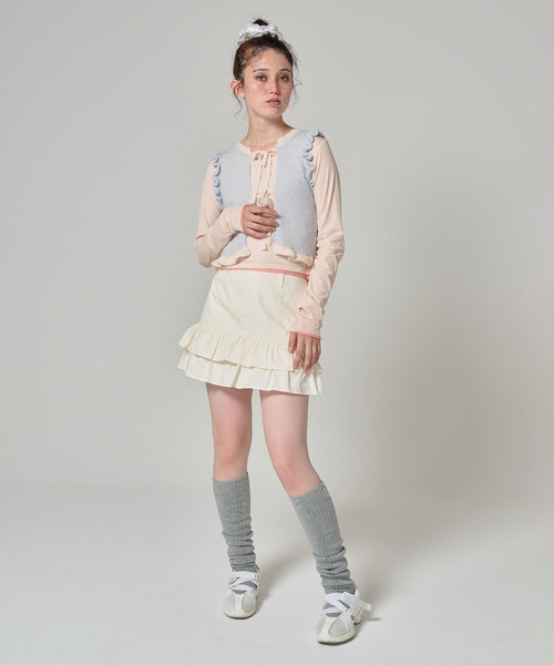 TINA：JOJUN（ティーナジョジュン）の「2WAY フリルリボンベスト TINA：JOJUN（ベスト・レディース・ベビーピンク/サックスブルー・M）」の20枚目の写真