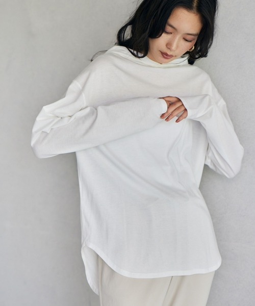 BARNYARDSTORM（バンヤードストーム）の「BARNYARDSTORM / フーディープルオーバー（Tシャツ/カットソー・レディース・ホワイト/グレー/チャコール・FREE）」の6枚目の写真