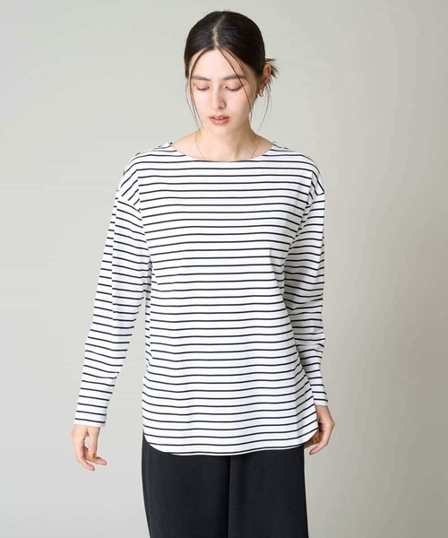 a.v.v(アーヴェヴェ)の「ベーシックボーダーロンT(Tシャツ/カットソー・レディース・アイボリー・42/38/40/36/34)」の3枚目の写真