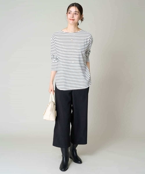a.v.v(アーヴェヴェ)の「ベーシックボーダーロンT(Tシャツ/カットソー・レディース・アイボリー・42/38/40/36/34)」の4枚目の写真