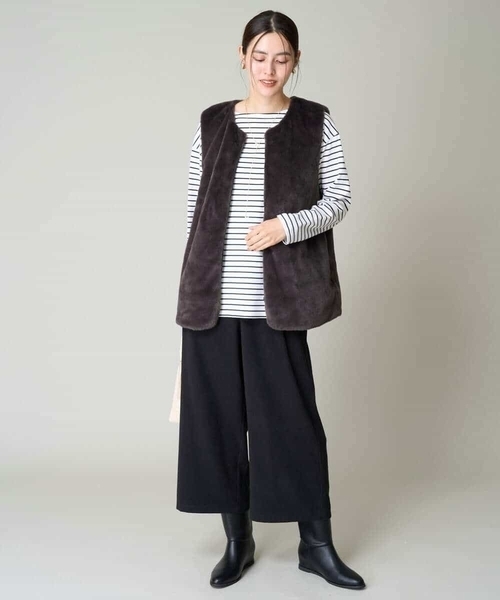 a.v.v(アーヴェヴェ)の「ベーシックボーダーロンT(Tシャツ/カットソー・レディース・アイボリー・42/38/40/36/34)」の9枚目の写真