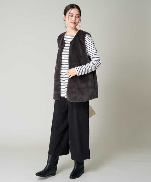 a.v.v(アーヴェヴェ)の「ベーシックボーダーロンT(Tシャツ/カットソー・レディース・アイボリー・42/38/40/36/34)」の10枚目の写真