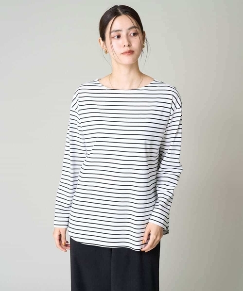 a.v.v(アーヴェヴェ)の「ベーシックボーダーロンT(Tシャツ/カットソー・レディース・アイボリー・42/38/40/36/34)」の11枚目の写真
