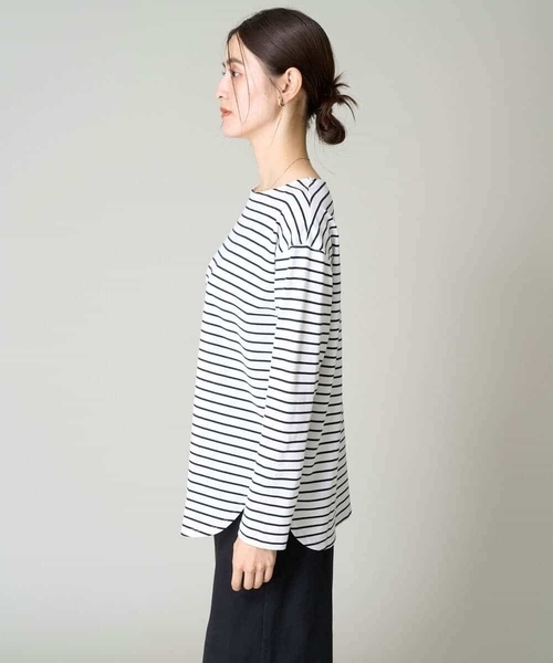 a.v.v(アーヴェヴェ)の「ベーシックボーダーロンT(Tシャツ/カットソー・レディース・アイボリー・42/38/40/36/34)」の12枚目の写真