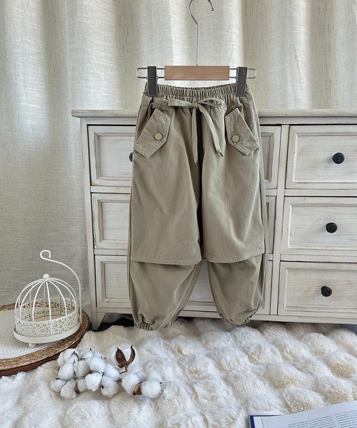 aimoha(アイモハ)の「【aimoha-KIDS-】ワイドカーゴパンツ(カーゴパンツ・キッズ・ブラック/チョコ/ベージュ・90/100/110/120/130)」の14枚目の写真