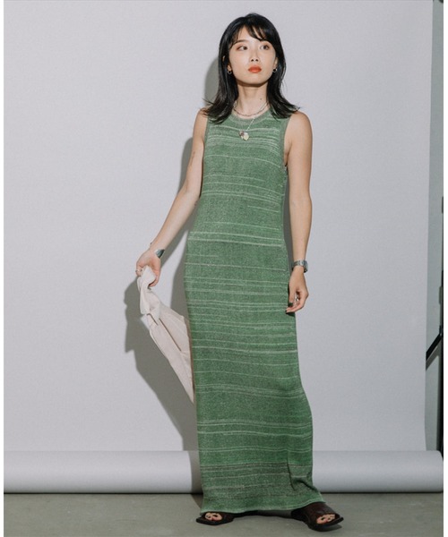 SUWDEE(スーディー)の「melange lady OP(ワンピース・レディース・ブラック/グリーン・S/M)」の2枚目の写真
