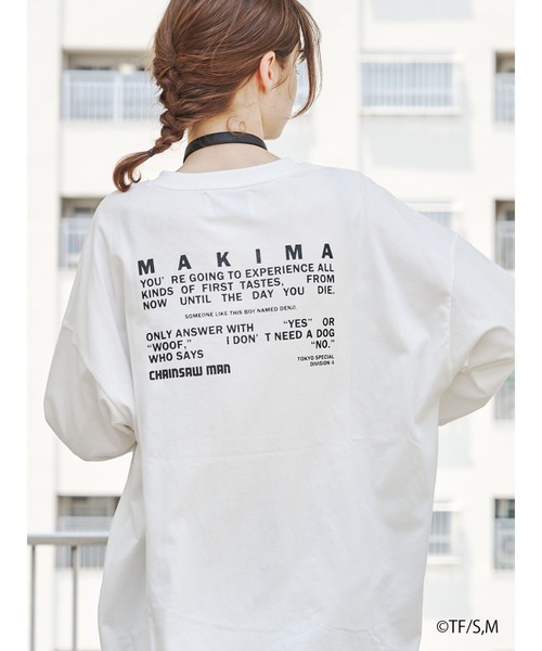 jouetie（ジュエティ）の「【チェンソーマン】マキマ UNISEX TEE（Tシャツ/カットソー・レディース・パープル/オフホワイト/ブラック・FREE）」の5枚目の写真