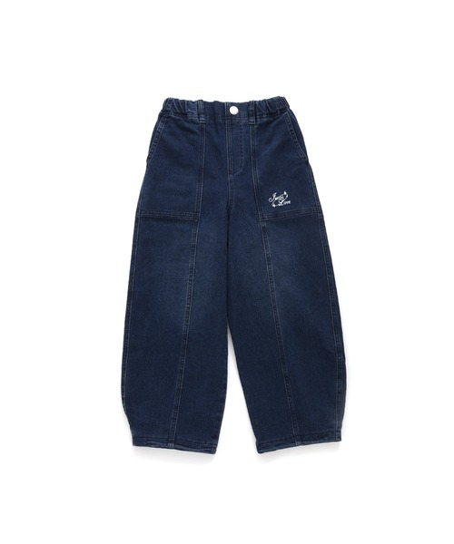 JENNI love(ジェニィラブ)の「【ストレッチ素材・ウエスト調整可】コクーンジョガーロングデニムパンツ(デニムパンツ・キッズ・ネイビー/ブルー・130cm/140cm/150cm/160cm)」の21枚目の写真