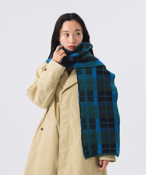 ROBERT MACKIE × BEAMS BOY 別注 マフラー セール】【別注】ROBERT MACKIE / チェック リバーシブル