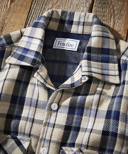 ★新品！フォックスファイヤー 別注 ヘビーネルフィッシングシャツ/オープンカラー Foxfire シャツ Foxfire/フォックスファイヤー 別注 ヘビーネル