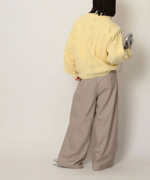 NOAHL（ノアル）の「【NOAHL】ケーブルニット（ニット/セーター・レディース・ブルー/チャコールグレー/グレイッシュベージュ/アイボリー/ブラック/ベージュ/ライトグリーン/ピンク/ブラウン/イエロー/カーキ・FREE/S）」の19枚目の写真