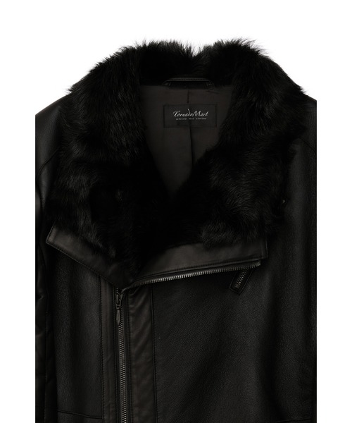 トルネードマートTORNADO MART  ムートン コート 黒 TORNADO MART∴トスカーナムートンコンビダウンコート（ダウン