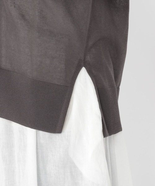 studio CLIP(スタディオクリップ)の「14ゲージコットンシアーVネックカーディガン(カーディガン/ボレロ・レディース・スモーク/ブルー/ベージュ・FREE)」の17枚目の写真