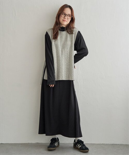 LBC（エルビーシー）の「リブカットソーワンピース（ワンピース・レディース・チャコールグレー/ブラック・M）」の16枚目の写真