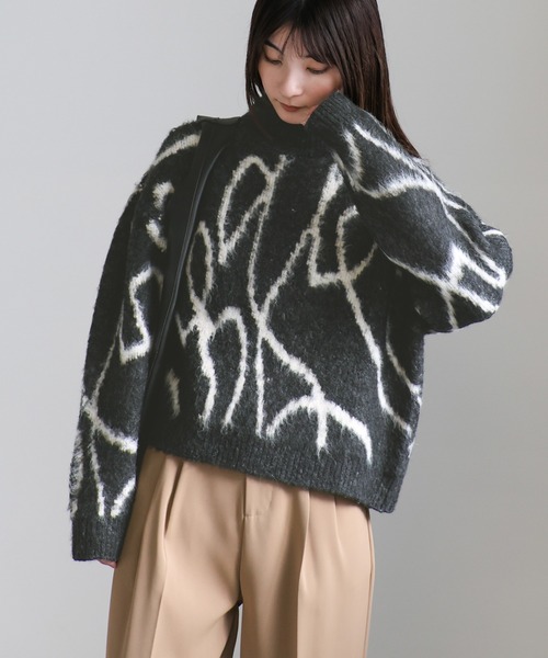 select MOCA(セレクトモカ)の「ニュアンスラインショートニット(ニット/セーター・レディース・ブラック/アイボリー/ブラウン・FREE)」の19枚目の写真
