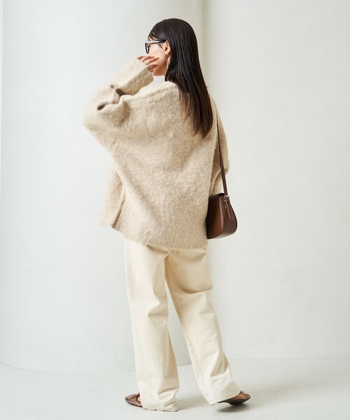 FREAK'S STORE（フリークスストア）の「限定展開　ショート シャギー ニット カーデ（カーディガン/ボレロ・レディース・ブラック/ベージュ/ブラウン/杢グレー/ナチュラル・ﾌﾘ-）」の14枚目の写真