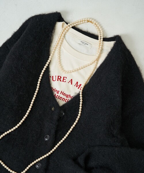 FREAK'S STORE（フリークスストア）の「限定展開　ショート シャギー ニット カーデ（カーディガン/ボレロ・レディース・ブラック/ベージュ/ブラウン/杢グレー/ナチュラル・ﾌﾘ-）」の16枚目の写真