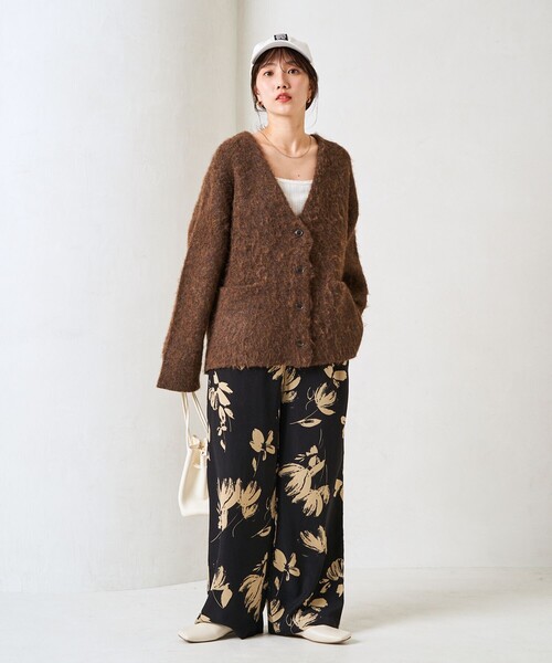 FREAK'S STORE（フリークスストア）の「限定展開　ショート シャギー ニット カーデ（カーディガン/ボレロ・レディース・ブラック/ベージュ/ブラウン/杢グレー/ナチュラル・ﾌﾘ-）」の22枚目の写真