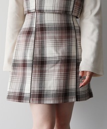 コットンツイルチェックミニスカート