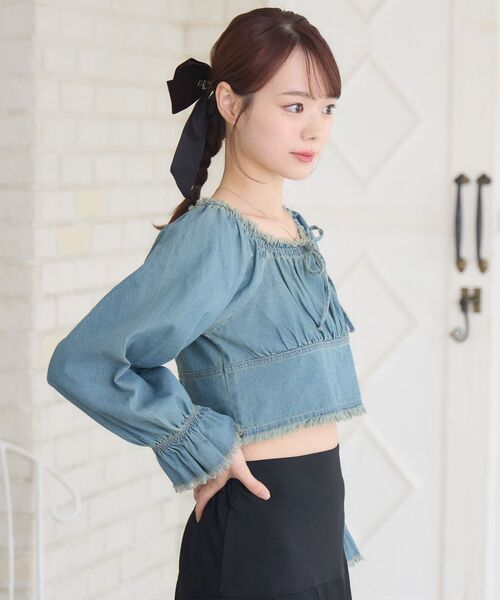 セール】【セットアップ対応】フリンジデニムBL（シャツ/ブラウス