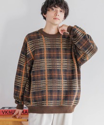 パーリーゲイツ ニットセーター チェック ブラックウォッチ 茶色 ブラウン パーリーゲイツ ニットセーター チェック ブラックウォッチ 茶色