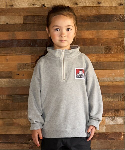 minimal（ミニマル）の「【BEN DAVIS】ハーフジップ裏毛 PO（スウェット・キッズ・オフホワイト/トップグレー/ブラック・100cm/110cm/120cm/130cm/140cm/90cm）」の3枚目の写真