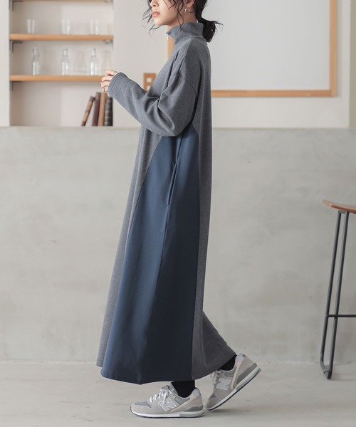 n'OrLABEL(ノアールレーベル)の「『裏シャギー配色ハーフジップワンピース』(ワンピース・レディース・チャコールグレー/ブラック・2/1)」の21枚目の写真