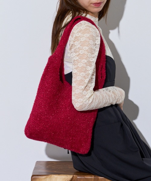 MAISON BREEZE（メゾンブリーズ）の「【MAISON BREEZE】glitter shoping TOTE bag（トートバッグ・レディース・レッド/その他2/シルバー/ブルー/ブラック・FREE）」の3枚目の写真