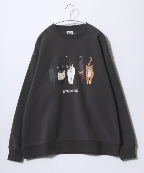 Salong hameu(サロン ハミュー)の「神保町にゃんこ堂 猫プリントスウェットトレーナー メンズ レディース ユニセックス(スウェット・レディース・ホワイト系その他2/カーキ/ホワイト系その他/ホワイト/ブラック/グレー系その他・M/XL/L)」の5枚目の写真