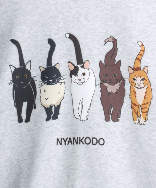 セール】神保町にゃんこ堂 猫プリントスウェットトレーナー メンズ