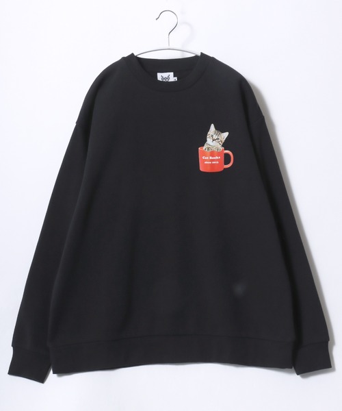 セール】神保町にゃんこ堂 猫プリントスウェットトレーナー メンズ