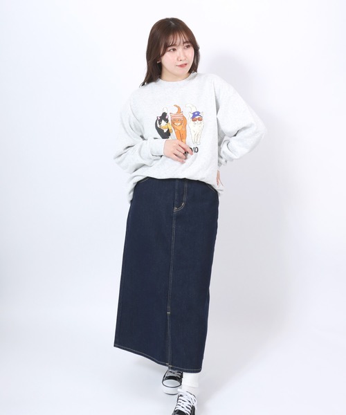 セール】神保町にゃんこ堂 猫プリントスウェットトレーナー メンズ