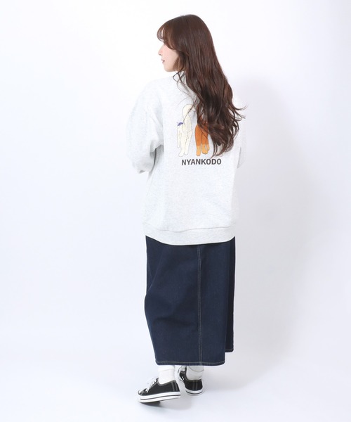 セール】神保町にゃんこ堂 猫プリントスウェットトレーナー メンズ