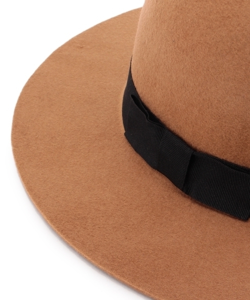 THE EMPORIUM（ジエンポリアム）の「リボン丸天ツバ広ハット（ハット・レディース・ベージュ/グレー/ブラック・00）」の7枚目の写真