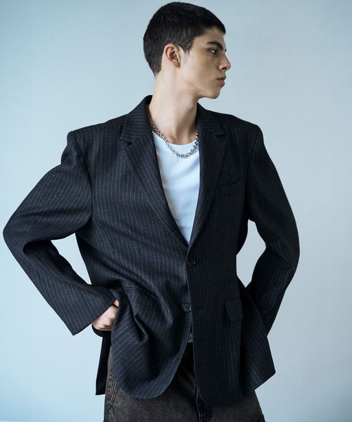 JUNRED（ジュンレッド）の「ワイドショルダービックジャケット（テーラードジャケット・メンズ・チャコールグレー・L/M）」の14枚目の写真