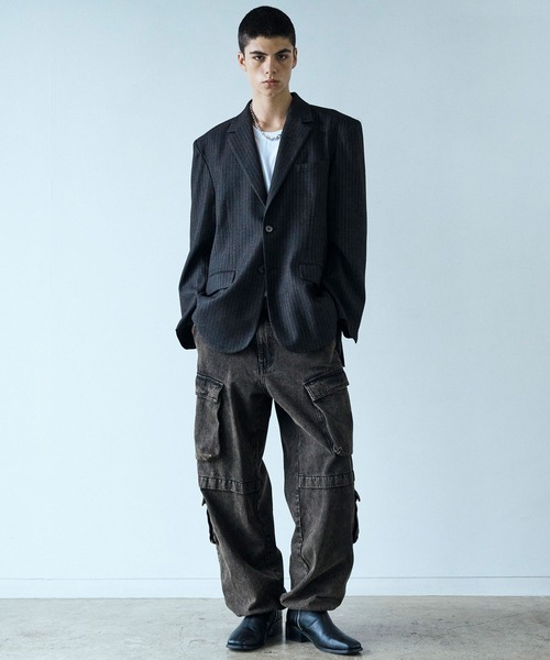 JUNRED（ジュンレッド）の「ワイドショルダービックジャケット（テーラードジャケット・メンズ・チャコールグレー・L/M）」の16枚目の写真