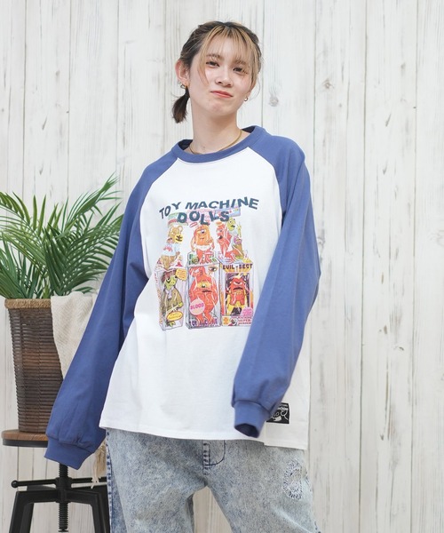 TOY MACHINE(トイ マシーン)の「【ムラサキスポーツ限定】 TOY MACHINE/トイマシーン ロンT/長袖ティシャツ オーバーサイズ ラグランロンティ MTMPFLT11(Tシャツ/カットソー・レディース・ホワイト×ブラック/ホワイト×ネイビー・M/L)」の7枚目の写真