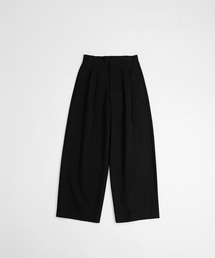 LAPIIS | HEAVY WOOL GABARDINE BOX TUCK TROUSERS(スラックス)