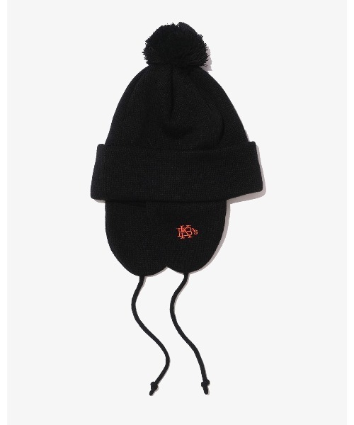 KEBOZ（ケボズ）の「EARFLAP POM BEANIE（ニットキャップ/ビーニー・メンズ・ブラック/ベージュ・FREE）」の10枚目の写真